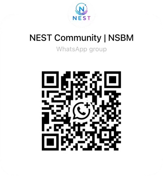 WhatsApp QR code for joining the NEST Community NSBM group